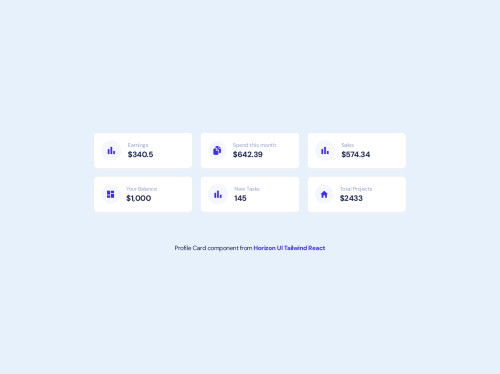tailwind Tailwind CSS Statistics Widget - Horizon UI Tailwind Corporate