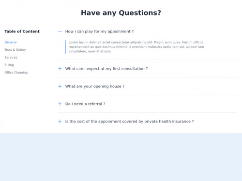 tailwind Q&A section with Collapse